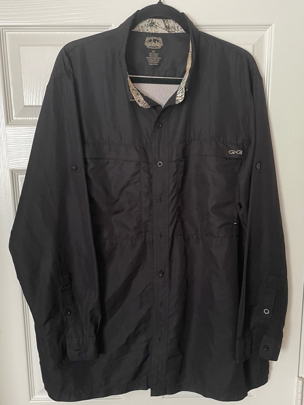 GameGuard Shirt Mens Size XXL Microfiber Long Sleeve Black Button Up Vented